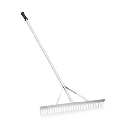 Landscape Rake with Long Handle for Loosening Soil Lawn Care Weeding Lake (Type: Style A, Color: Silver)