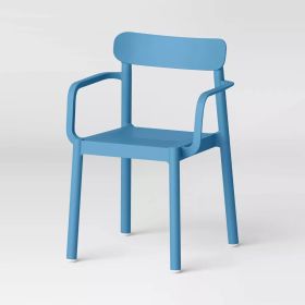 Elba Outdoor Patio Dining Chair Stacking Chair (Color: Blue)